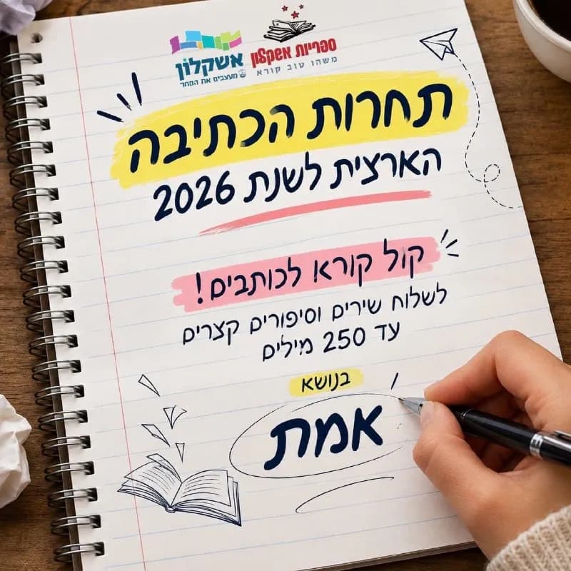 תושבי אשקלון מוזמנים להשתתף בתחרות שירה וסיפורים קצרים